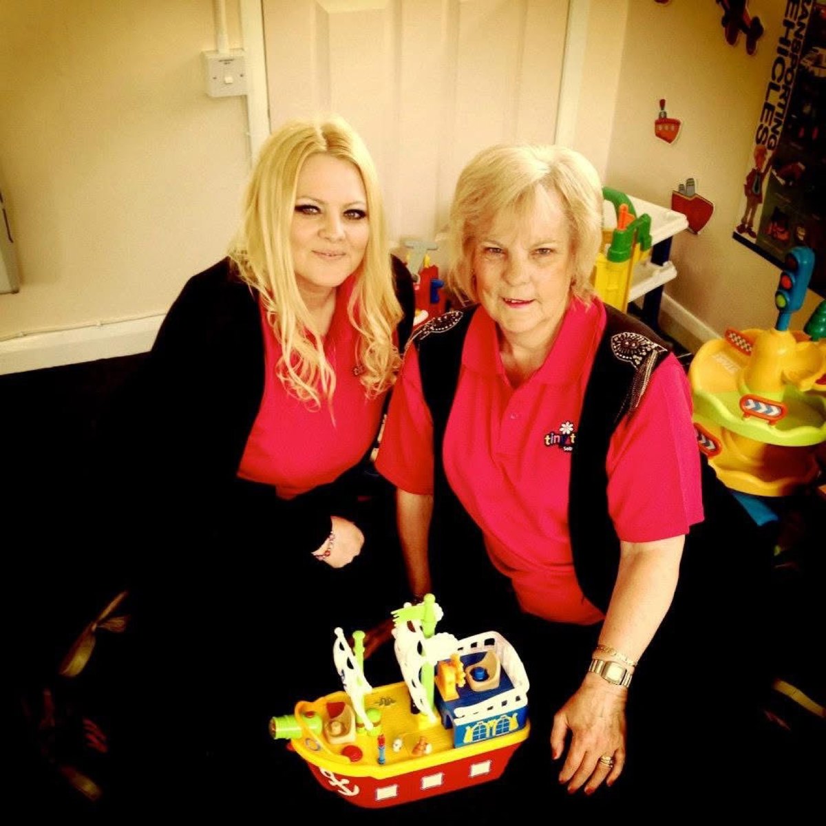 Angela and Elaine of Tiny Tots in the play room